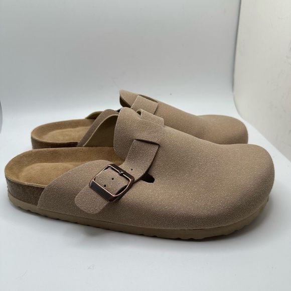 CUSHIONAIRE Women's Cork Footbed Clog 8 TAN - Picture 1 of 8